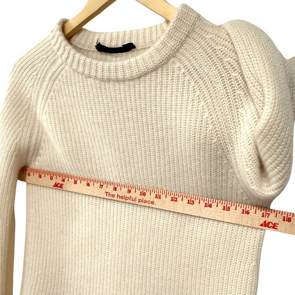 NEW Jenni Kayne S Iconic 100% CASHMERE Fisherman Sweater $425 Ivory Neutral FLAW - Picture 8 of 11